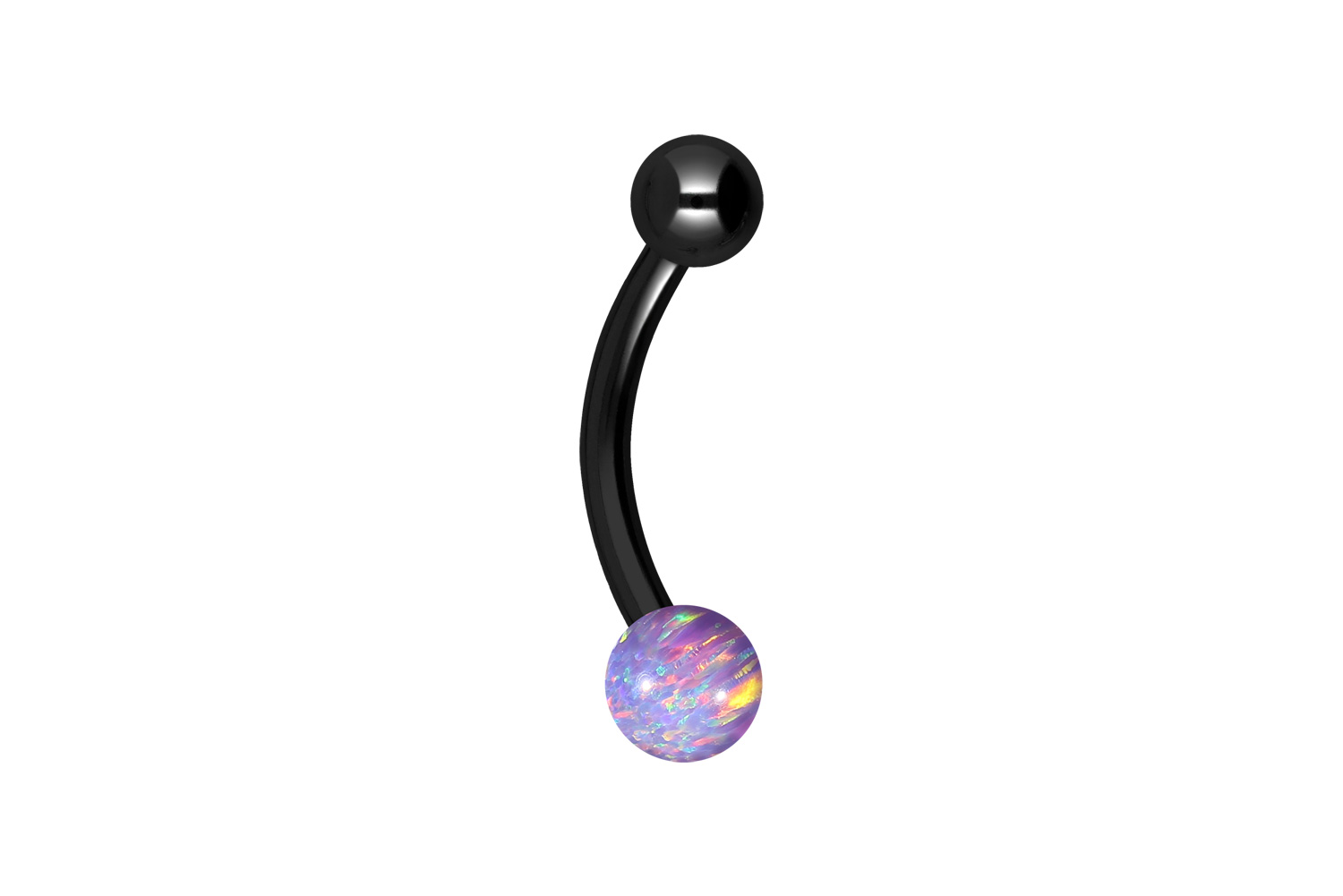 Chirurgenstahl Mini Bananabell Piercing SYNTHETISCHER OPAL + CHIRURGENSTAHL-KUGEL